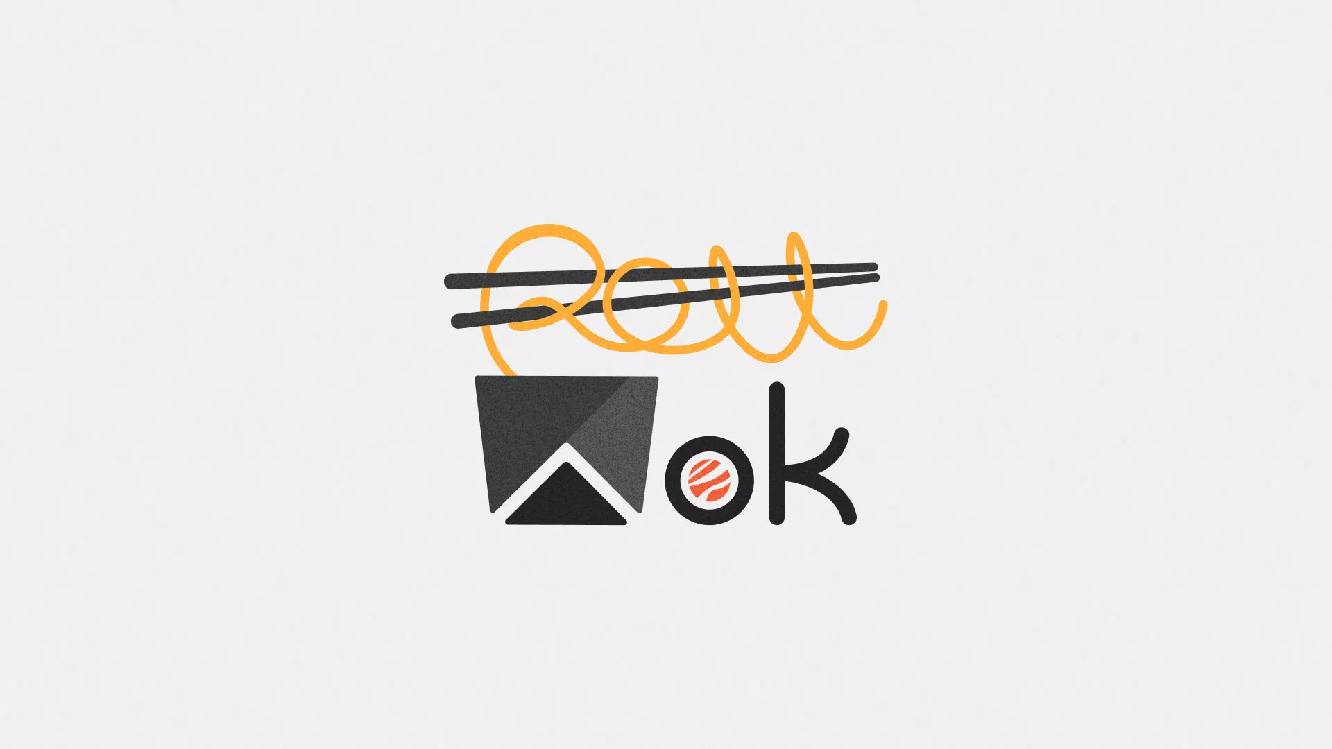 Разработка логотипа суши-бара «Roll Wok Club» в Жуковском